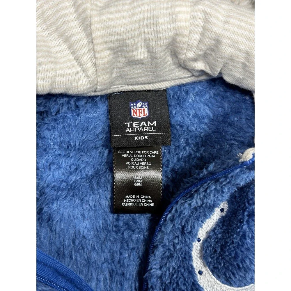 Indianapolis Colts Baby Boys Girls Fleece Footed Pajama Sleeper 6-9 M Sherpa NWT